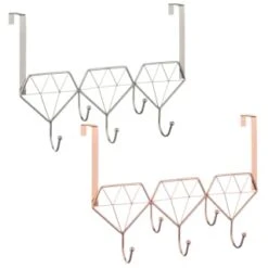 B&M Diamond Geo Overdoor Hooks - Rose Gold -Home Accessories Shop 377705 diamon geo over door hook main