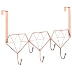 B&M Diamond Geo Overdoor Hooks - Rose Gold -Home Accessories Shop 377705 diamon geo over door hook rose gold 2