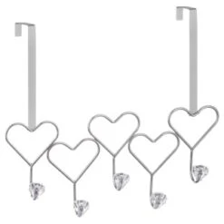 B&M Heart Diamante Overdoor Hooks -Home Accessories Shop 377713 5 ball heart diamante hooks 2