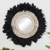 B&M Black Feather Mirror -Home Accessories Shop 378381 black feather mirror