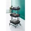 Spaceways 3 Tier Multi-Purpose Trolley - Black -Home Accessories Shop 378713 mobel 3 tier multipurpose trolley black