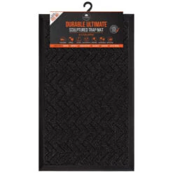 B&M Ultimate Trap Mat 45 X 75cm - Black -Home Accessories Shop 379124 durable ultimate sculpted trap mat 45x75cm black