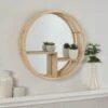 B&M Bamboo Mirror With Shelf - Natural Wood -Home Accessories Shop 380095 bamboo mirror with shelf