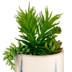B&M Succulent In Blue Drip Pot -Home Accessories Shop 380106 succulent in blue drip pot 2