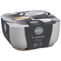 Simply Everyday Gloss Mugs 4pk - Grey -Home Accessories Shop 380120 4pk simply everyday mugs grey 2