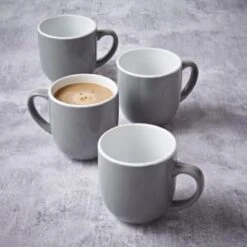 Simply Everyday Gloss Mugs 4pk - Grey -Home Accessories Shop 380120 4pk simply everyday mugs grey