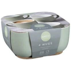 Simply Everyday Gloss Mugs 4pk - Sage -Home Accessories Shop 380123 4pk simply everyday mugs sage 2