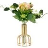 B&M Pink Flowers In Wire Planter -Home Accessories Shop 380173 pink flowers in wire planter