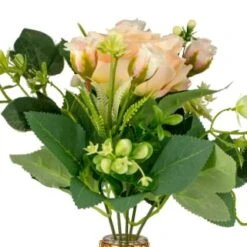 B&M Pink Flowers In Wire Planter -Home Accessories Shop 380173 pink flowers in wire planter 2