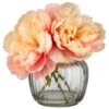 B&M Peony In Ribbed Glass Vase -Home Accessories Shop 380201 peony in ribbed glass vase