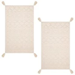 B&M Homestead Embossed Tea Towels With Tassels 2pk - Natural -Home Accessories Shop 380229 2pk homestead embossed tea towel with tassels 2