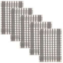 B&M Essentials Check Tea Towels - Black 5pk -Home Accessories Shop 380235 5pk check tea towels black 2