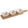 B&M Set Of 3 Serving Bowls With Bamboo Tray - Square -Home Accessories Shop 380368 3pk serving boards with bamboo tray square
