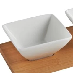 B&M Set Of 3 Serving Bowls With Bamboo Tray - Square 10 B&M Set Of 3 Serving Bowls With Bamboo Tray - Square -Home Accessories Shop 380368 3pk serving boards with bamboo tray square 2