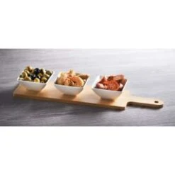 B&M Set Of 3 Serving Bowls With Bamboo Tray - Square 9 B&M Set Of 3 Serving Bowls With Bamboo Tray - Square -Home Accessories Shop 380368 3pk serving boards with bamboo tray square1