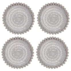 B&M Pom Pom Coasters - Grey 4pk -Home Accessories Shop 380383 4pk harmony pom pom coasters grey 2