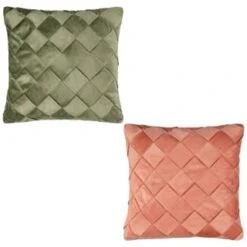 B&M Basket Weave Velvet Cushion - Sage -Home Accessories Shop 380438 380756 basket weave velvet cushion main