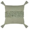 B&M Indigo Tufted Stripe Cushion With Tassels - Sage -Home Accessories Shop 380494 indigo tufted stripe cushion with tassels sage