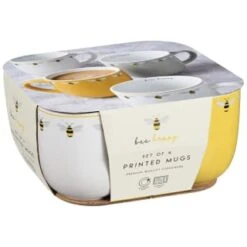 B&M Bee Happy Printed Mugs - 4pk -Home Accessories Shop 380506 4pk printed mugs bee happy 2