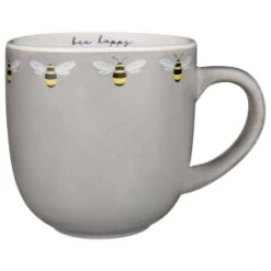 B&M Bee Happy Printed Mugs - 4pk -Home Accessories Shop 380506 4pk printed mugs bee happy grey