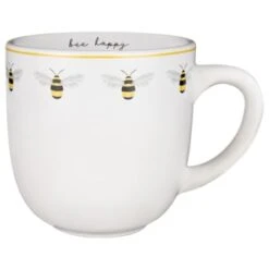 B&M Bee Happy Printed Mugs - 4pk -Home Accessories Shop 380506 4pk printed mugs bee happy white