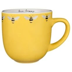 B&M Bee Happy Printed Mugs - 4pk -Home Accessories Shop 380506 4pk printed mugs bee happy yellow