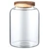B&M Homestead Large Airtight Glass Jar With Acacia Lid -Home Accessories Shop 380521 airtight glass jar large