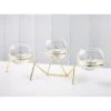 B&M Glass & Gold Tealight Candle Holder -Home Accessories Shop 381550 glass and gold tealight holder