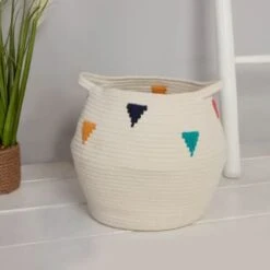 B&M Manolas Belly Basket - Cream -Home Accessories Shop 381878 manolas white belly basket1