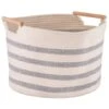 B&M Rhodes Striped Basket - Cream -Home Accessories Shop 381883 rhodes stripe basket