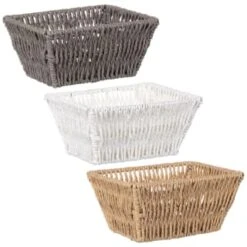 B&M Syros Mini Wicker Basket - Grey -Home Accessories Shop 381905 381906 381907 syros mini basket main