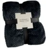 B&M Waffle Fleece Throw - Black -Home Accessories Shop 383147 supersoft waffle fleece throw black