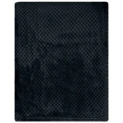 B&M Waffle Fleece Throw - Black -Home Accessories Shop 383147 supersoft waffle fleece throw black 2
