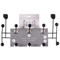 B&M 10 Ball Overdoor Hooks - Silver -Home Accessories Shop 383570 10 ball overdoor hooks black