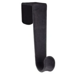 B&M Velvet Overdoor Hooks 4pk - Black -Home Accessories Shop 383665 4 velvet non slip over door hooks black 3