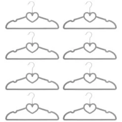 B&M Velvet Heart Shaped Hangers 8pk - Grey -Home Accessories Shop 383671 8pk velvet shaped hangers hearts grey