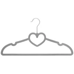 B&M Velvet Heart Shaped Hangers 8pk - Grey -Home Accessories Shop 383671 8pk velvet shaped hangers hearts grey 3