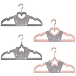 B&M Velvet Heart Shaped Hangers 8pk - Grey -Home Accessories Shop 383671 8pk velvet shaped hangers main