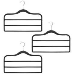B&M Velvet Trouser Hangers 3pk - Black -Home Accessories Shop 383688 3pk pure velvet trouser hangers black