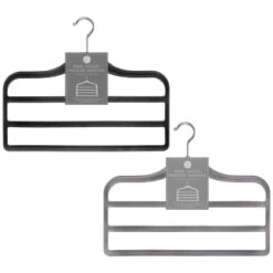 B&M Velvet Trouser Hangers 3pk - Black -Home Accessories Shop 383688 3pk pure velvet trouser hangers main