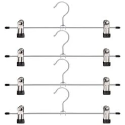 Metal Soft Grip Clip Hangers 4pk 7 Metal Soft Grip Clip Hangers 4pk -Home Accessories Shop 383689 4pk metal soft grip trouser hangers