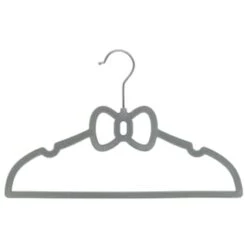 B&M Children's Non-Slip Hangers 8pk - Grey -Home Accessories Shop 383693 8pk childrens hangers grey bow 3