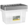 B&M Clear Storage Boxes With Lids 3pk 20L -Home Accessories Shop 384092 20l lidded box 3pk 3