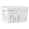 B&M Large Rectangular Spot Storage Basket - White -Home Accessories Shop 384198 rectangular large spot basket white
