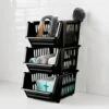 3 Tier Storage Baskets - Black -Home Accessories Shop 384963 3 tier stacking baskets black