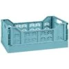 Midi Stacking Fold Flat Crate 30.6 X 20.5 X 12.6cm - Teal -Home Accessories Shop 384975 home essentials midi stacking fold flat crate soft teal 2
