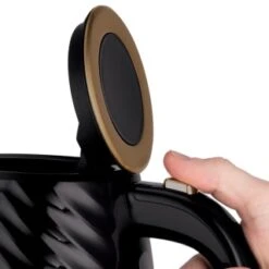 Russell Hobbs Groove Kettle 1.7L - Black & Gold -Home Accessories Shop 386647 russell hobbs groove black and gold kettle 2