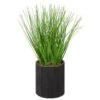 B&M Artificial Grass In Black Rattan Pot -Home Accessories Shop 387525 grass in black rattan pot