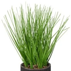 B&M Artificial Grass In Black Rattan Pot -Home Accessories Shop 387525 grass in black rattan pot 2
