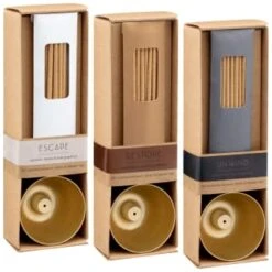 B&M Escape Incense Sticks & Holder - Mandarin, Lemon, Pink Grapefruit -Home Accessories Shop 387610 387611 387613 incense sticks and holder group